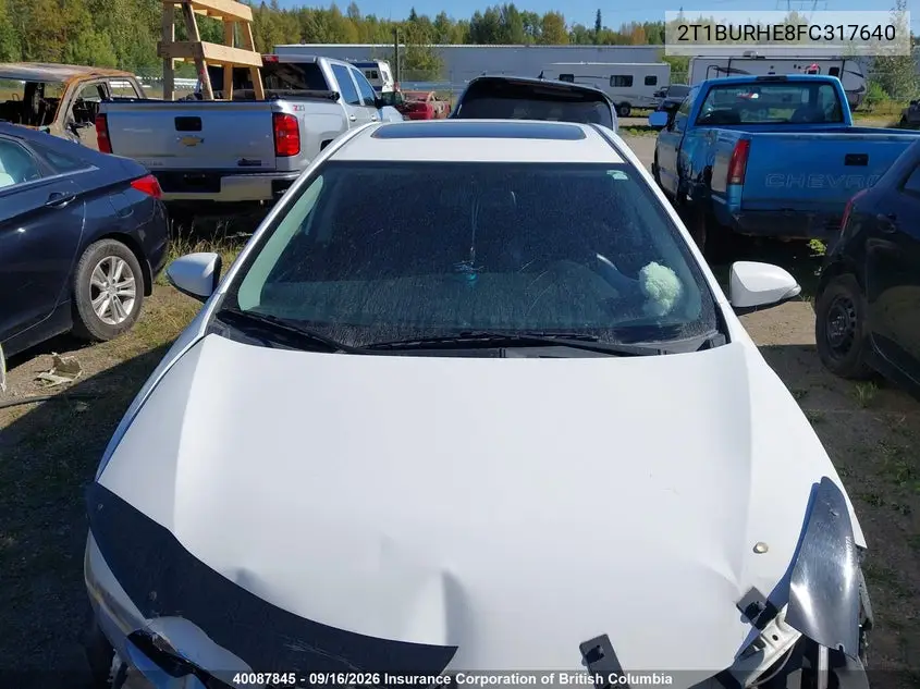 2015 TOYOTA COROLLA VIN 2T1BURHE8FC317640 — фото 18