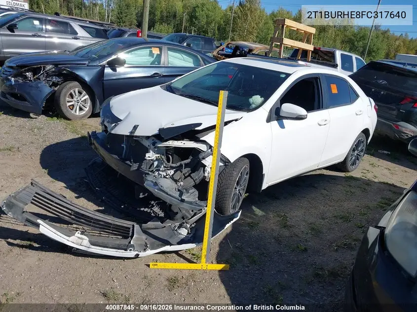 2015 TOYOTA COROLLA VIN 2T1BURHE8FC317640 — фото 2