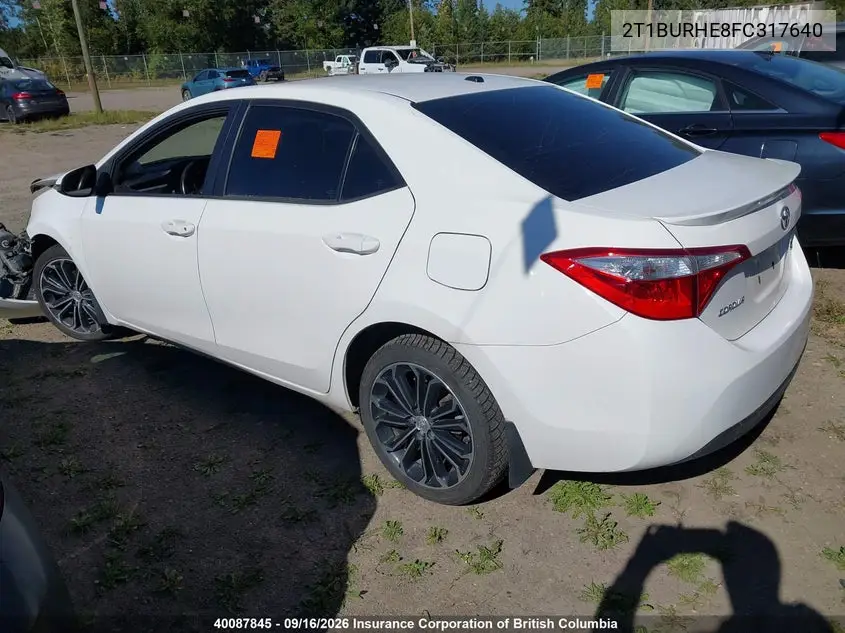 2015 TOYOTA COROLLA VIN 2T1BURHE8FC317640 — фото 3