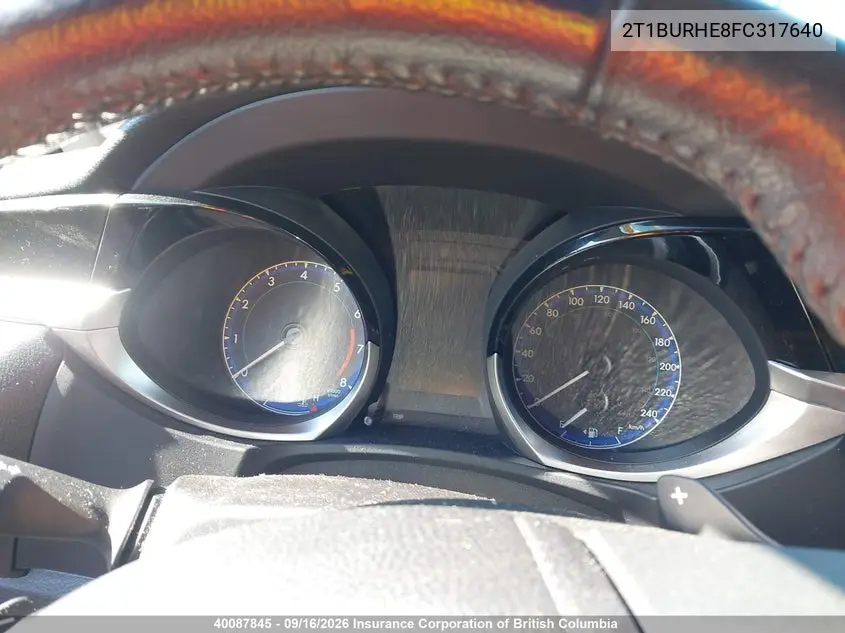 2015 TOYOTA COROLLA VIN 2T1BURHE8FC317640 — фото 7