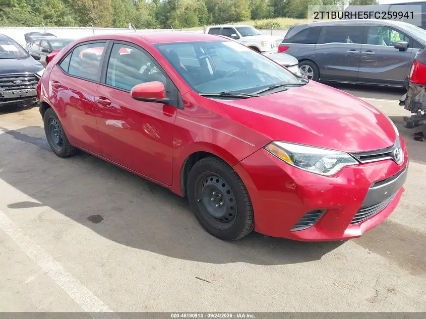TOYOTA COROLLA 2015, VIN 2T1BURHE5FC259941