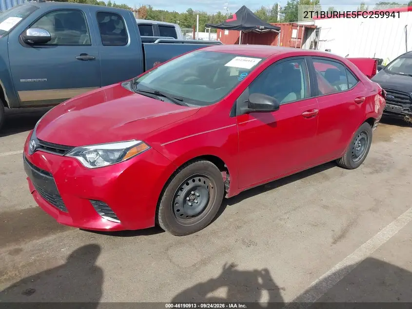 2015 TOYOTA COROLLA VIN 2T1BURHE5FC259941 — фото 2