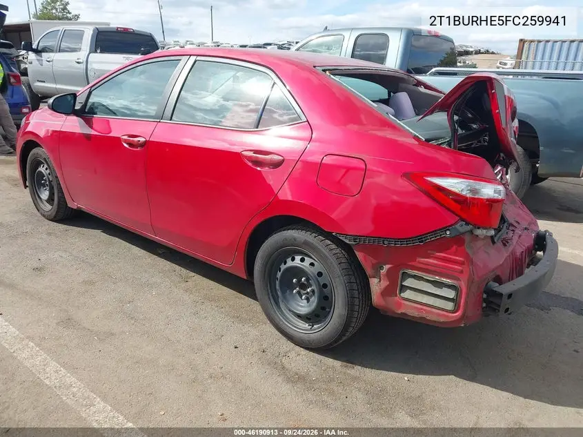 2015 TOYOTA COROLLA VIN 2T1BURHE5FC259941 — фото 3