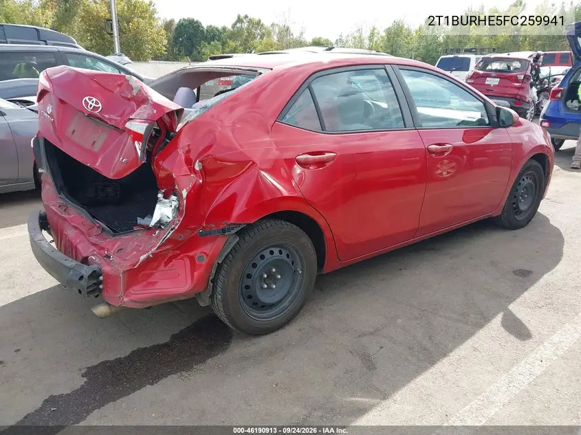 2015 TOYOTA COROLLA VIN 2T1BURHE5FC259941 — фото 4