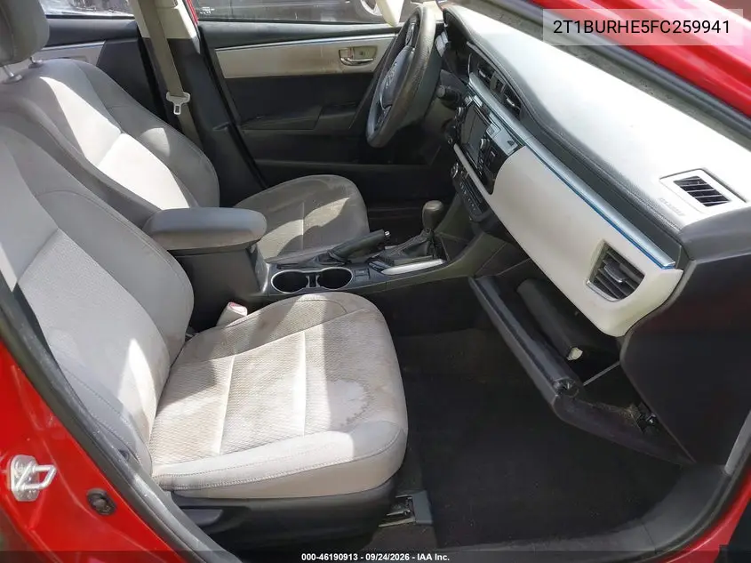 2015 TOYOTA COROLLA VIN 2T1BURHE5FC259941 — фото 5