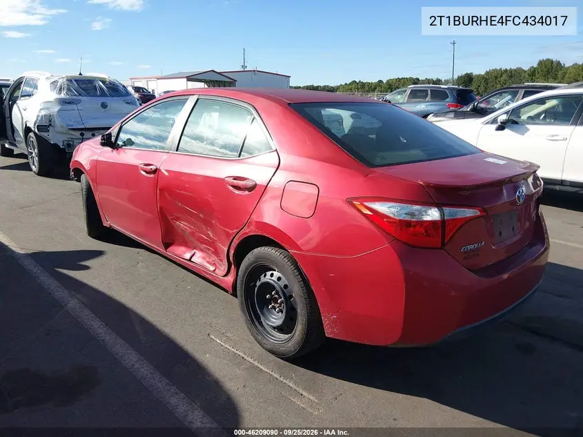 2015 TOYOTA COROLLA VIN 2T1BURHE4FC434017 — фото 3