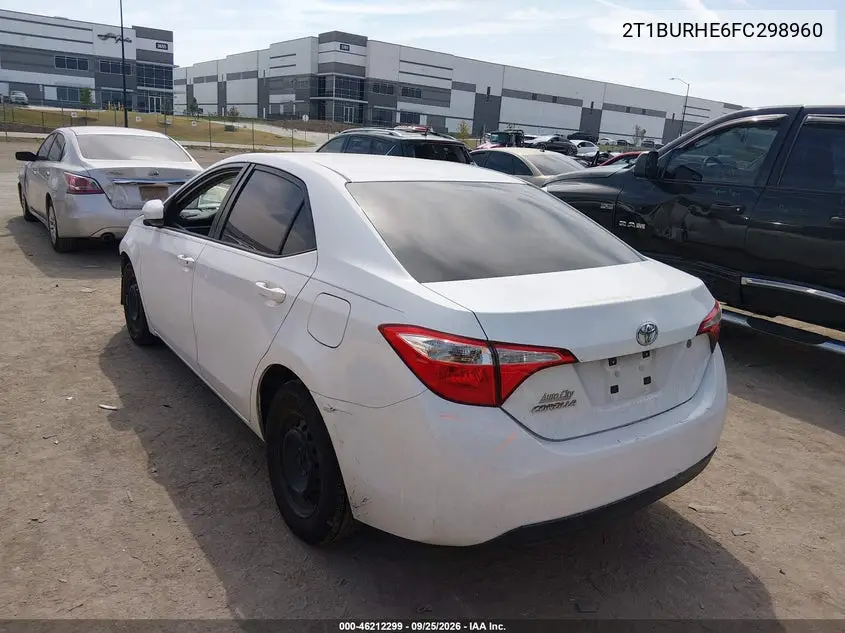 2015 TOYOTA COROLLA VIN 2T1BURHE6FC298960 — фото 3
