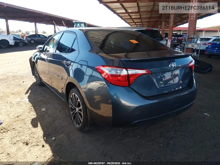 2015 TOYOTA COROLLA VIN 2T1BURHE2FC386114 — фото 3