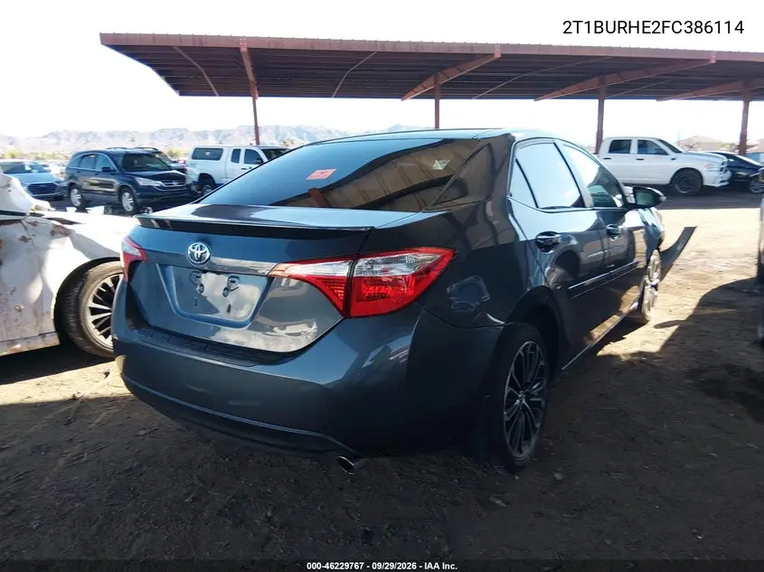 2015 TOYOTA COROLLA VIN 2T1BURHE2FC386114 — фото 4