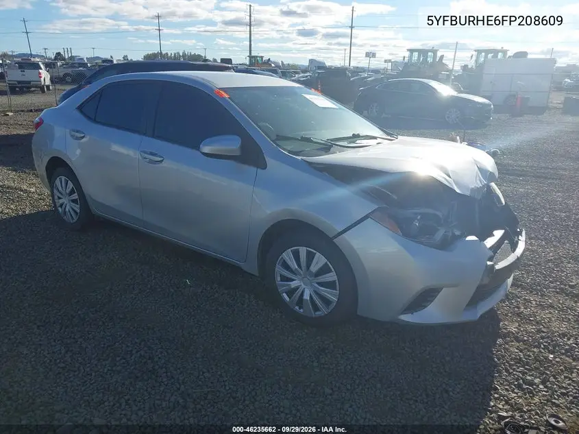 TOYOTA COROLLA 2015, VIN 5YFBURHE6FP208609