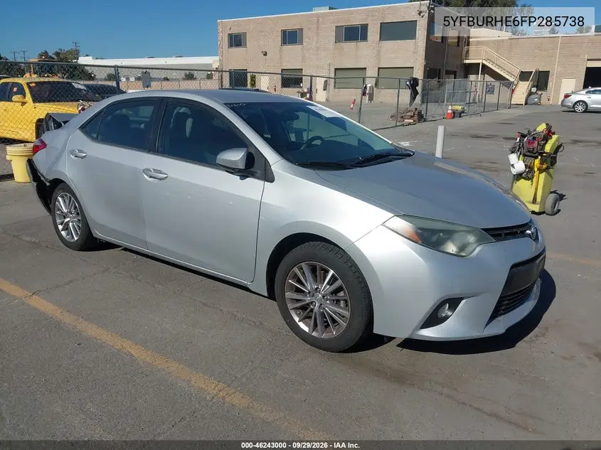 TOYOTA COROLLA 2015, VIN 5YFBURHE6FP285738