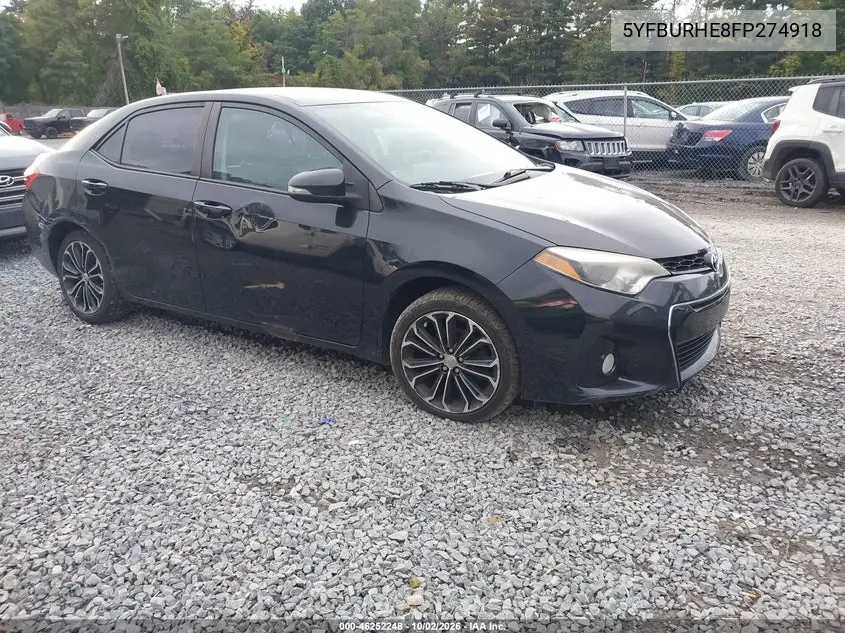 TOYOTA COROLLA 2015, VIN 5YFBURHE8FP274918