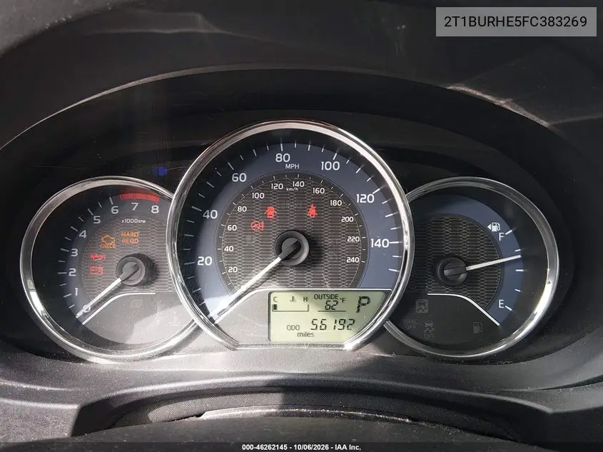 2015 TOYOTA COROLLA VIN 2T1BURHE5FC383269 — фото 7