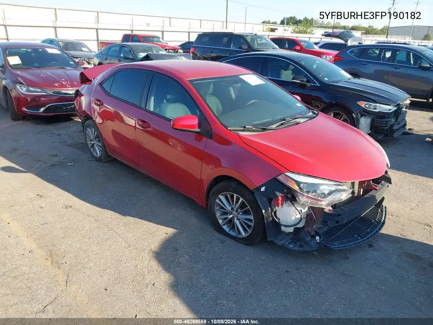 TOYOTA COROLLA 2015, VIN 5YFBURHE3FP190182