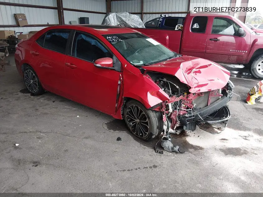 TOYOTA COROLLA 2015, VIN 2T1BURHE7FC273839