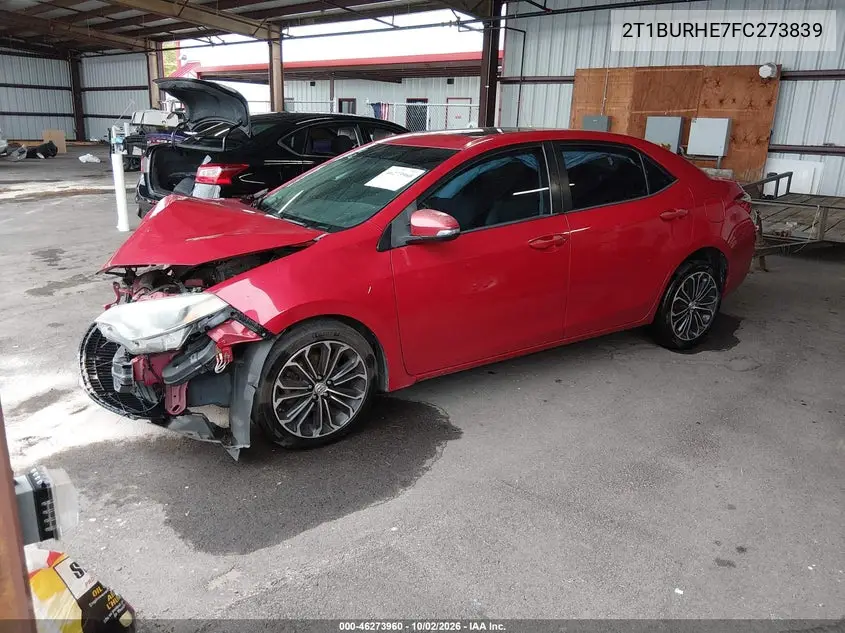 2015 TOYOTA COROLLA VIN 2T1BURHE7FC273839 — фото 2