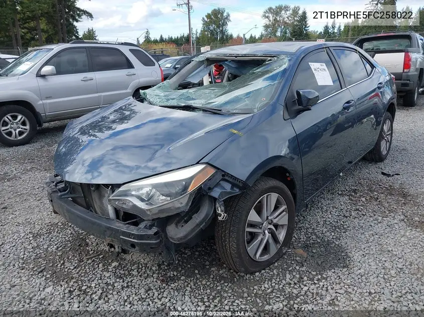 2015 TOYOTA COROLLA VIN 2T1BPRHE5FC258022 — фото 2
