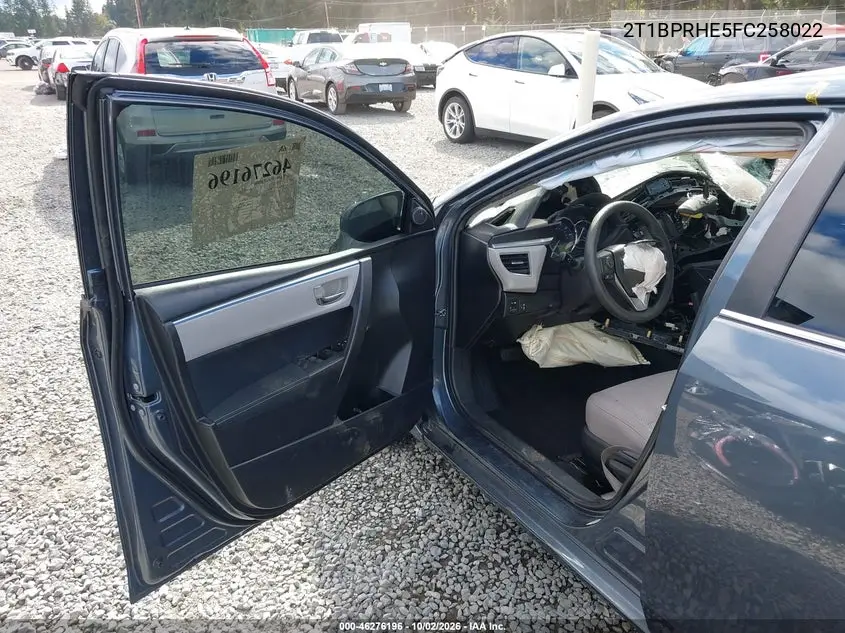 2015 TOYOTA COROLLA VIN 2T1BPRHE5FC258022 — фото 5