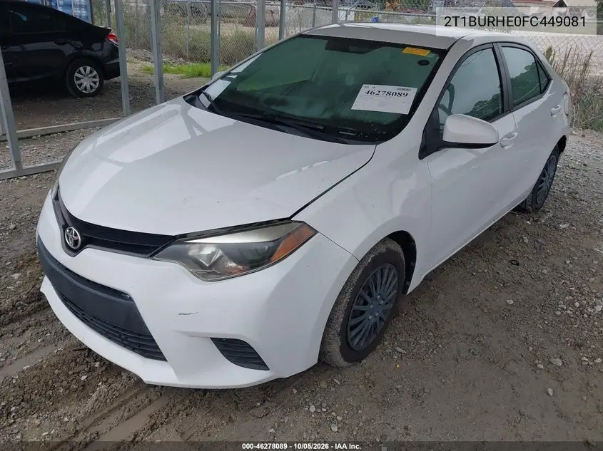 2015 TOYOTA COROLLA VIN 2T1BURHE0FC449081 — фото 2