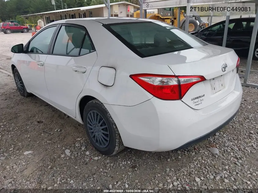 2015 TOYOTA COROLLA VIN 2T1BURHE0FC449081 — фото 3