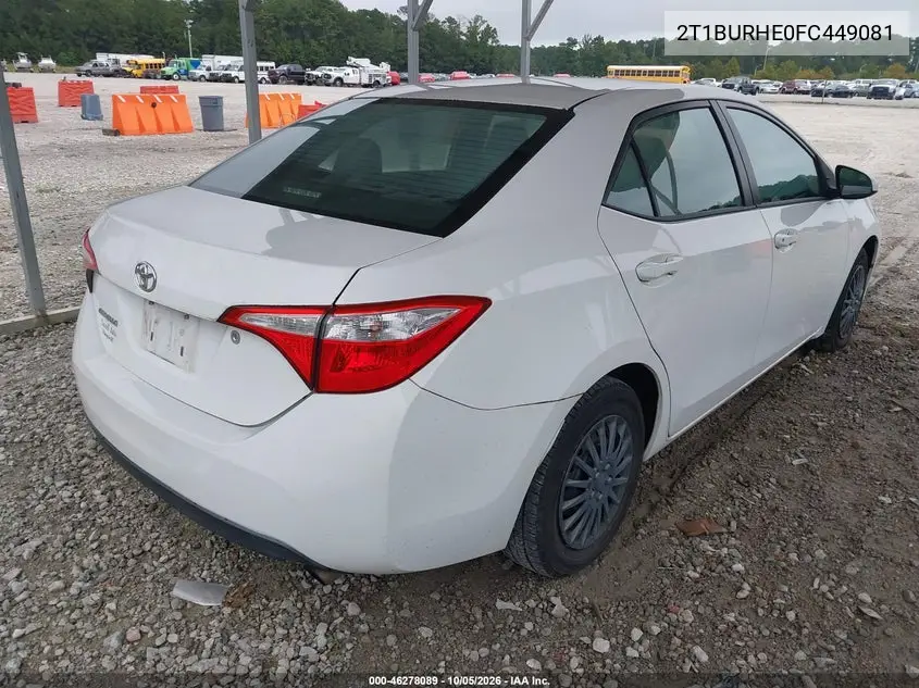 2015 TOYOTA COROLLA VIN 2T1BURHE0FC449081 — фото 4