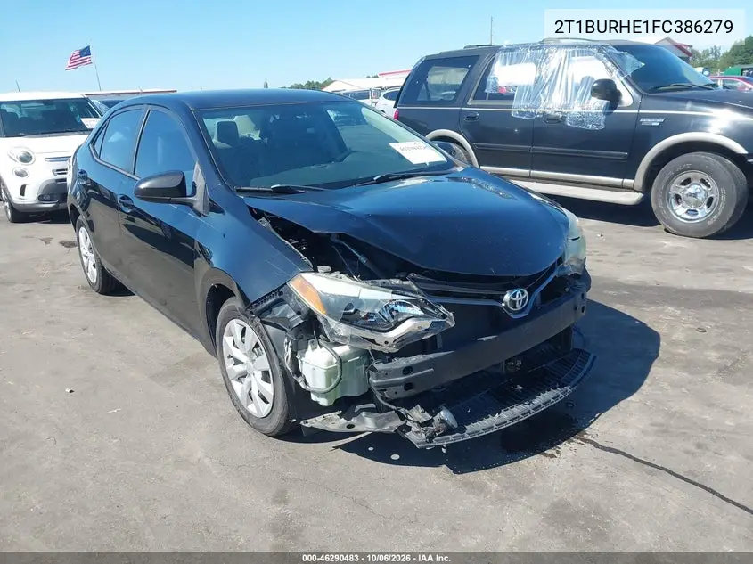 TOYOTA COROLLA 2015, VIN 2T1BURHE1FC386279