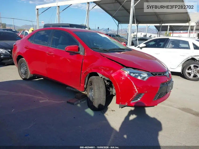 TOYOTA COROLLA 2015, VIN 5YFBURHE3FP282702