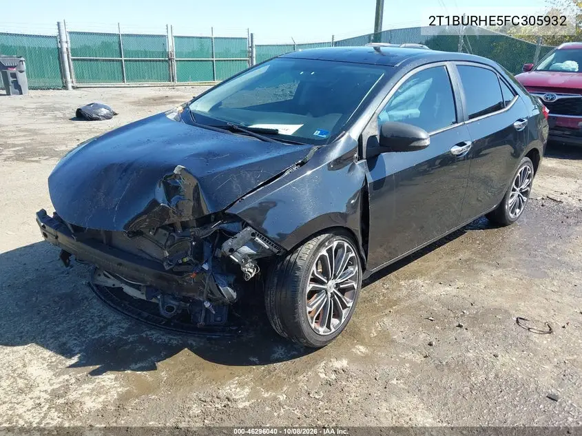 2015 TOYOTA COROLLA VIN 2T1BURHE5FC305932 — фото 2