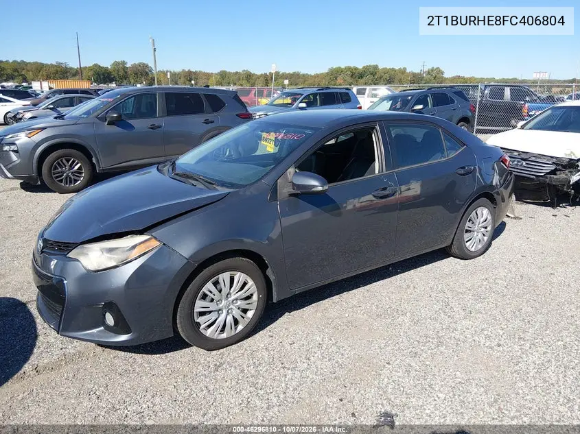 2015 TOYOTA COROLLA VIN 2T1BURHE8FC406804 — фото 2