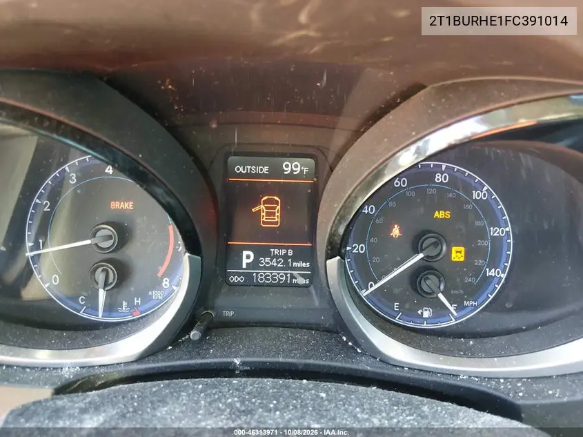 2015 TOYOTA COROLLA VIN 2T1BURHE1FC391014 — фото 7