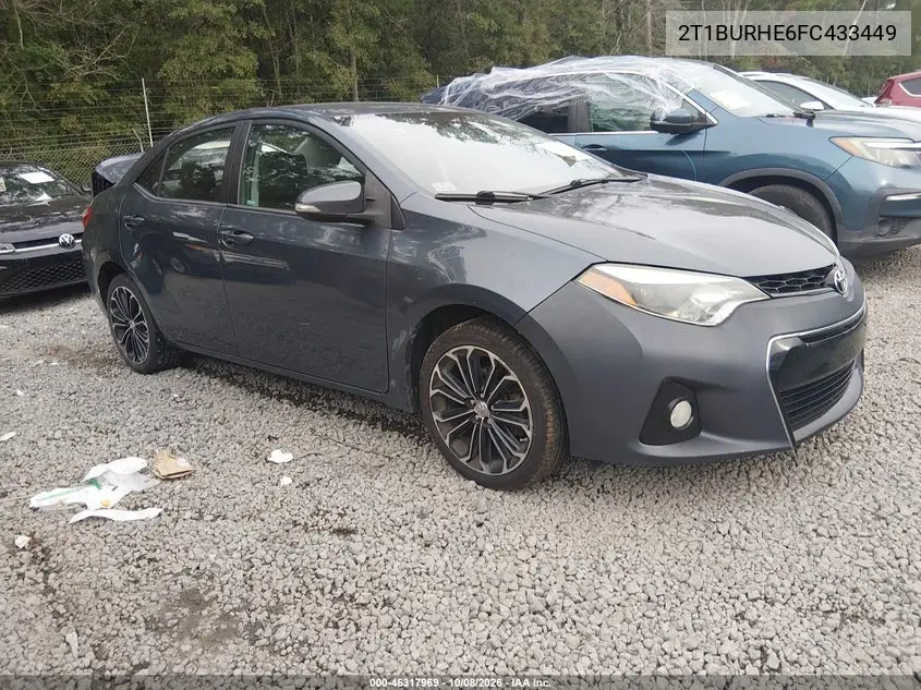 TOYOTA COROLLA 2015, VIN 2T1BURHE6FC433449