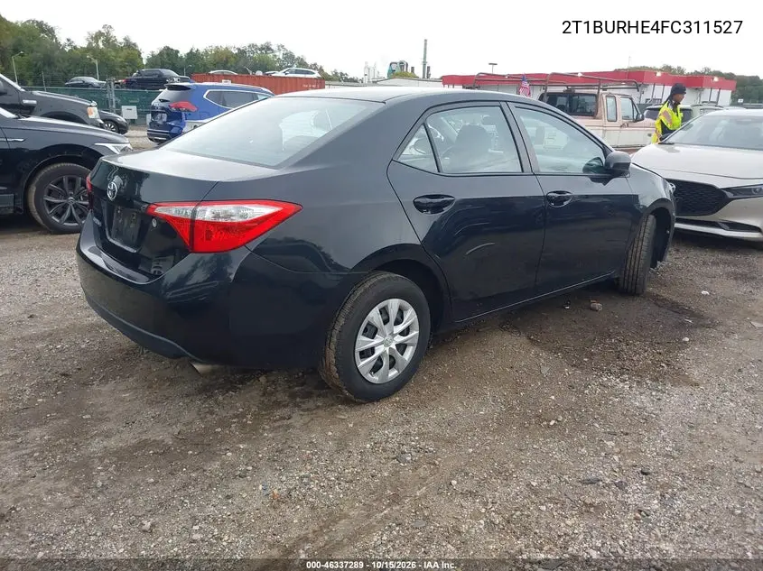 2015 TOYOTA COROLLA VIN 2T1BURHE4FC311527 — фото 4