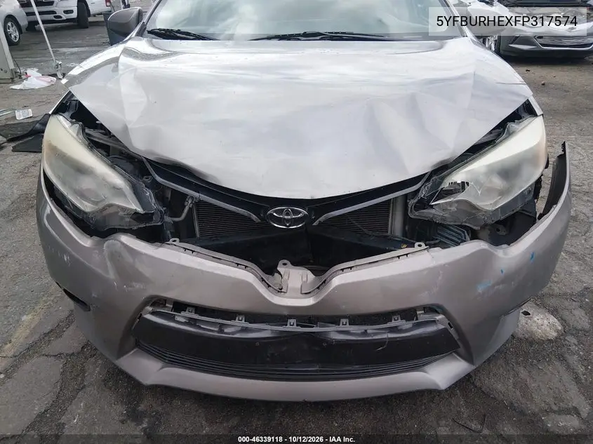 2015 TOYOTA COROLLA VIN 5YFBURHEXFP317574 — фото 6