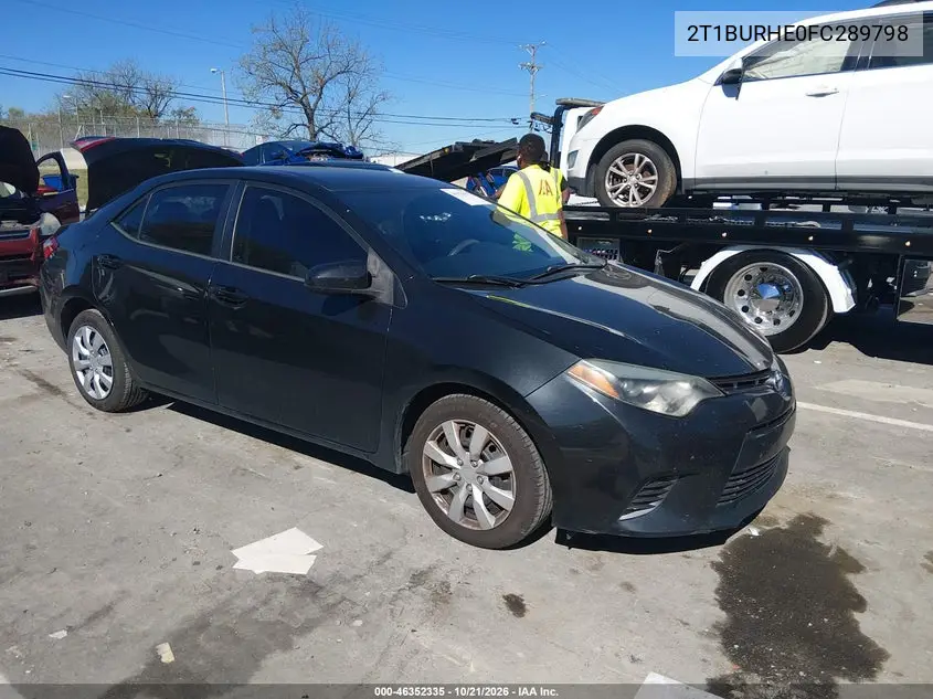 TOYOTA COROLLA 2015, VIN 2T1BURHE0FC289798