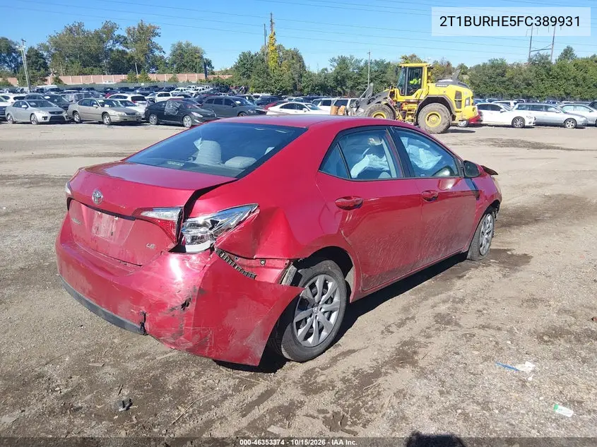 2015 TOYOTA COROLLA VIN 2T1BURHE5FC389931 — фото 4
