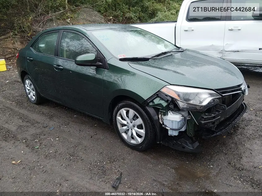 TOYOTA COROLLA 2015, VIN 2T1BURHE6FC442684