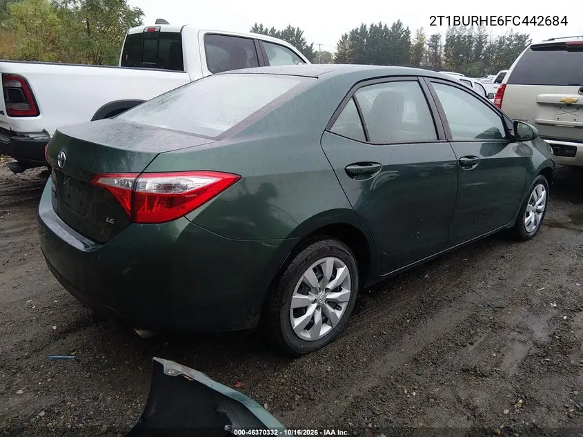 2015 TOYOTA COROLLA VIN 2T1BURHE6FC442684 — фото 4