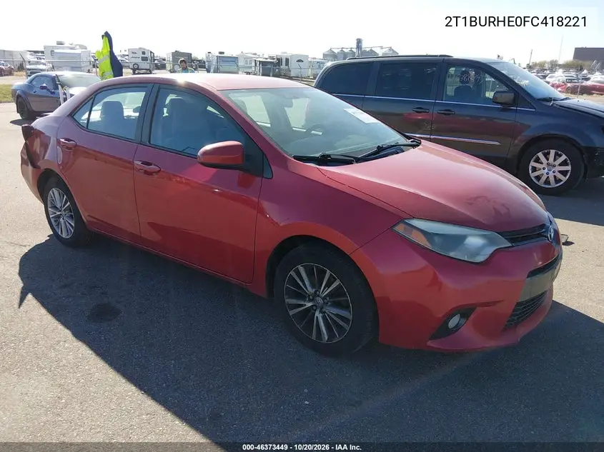 TOYOTA COROLLA 2015, VIN 2T1BURHE0FC418221