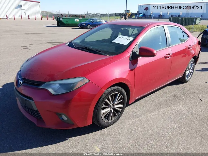 2015 TOYOTA COROLLA VIN 2T1BURHE0FC418221 — фото 2