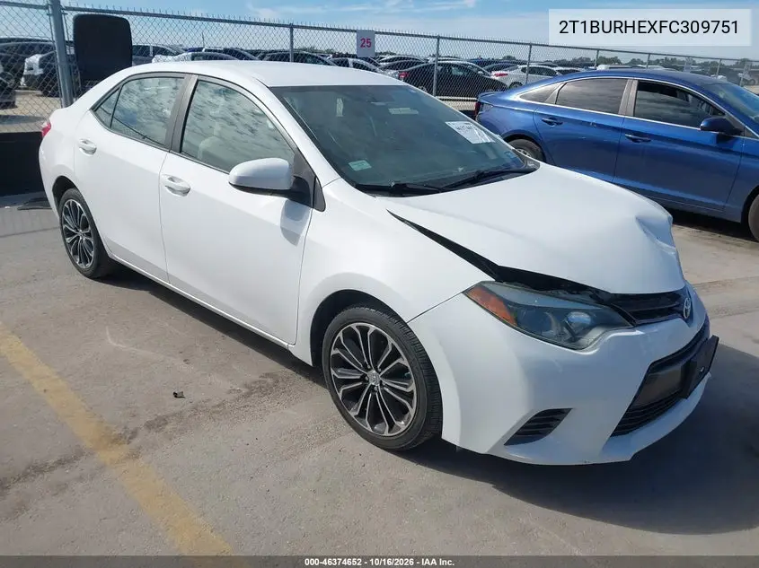 TOYOTA COROLLA 2015, VIN 2T1BURHEXFC309751