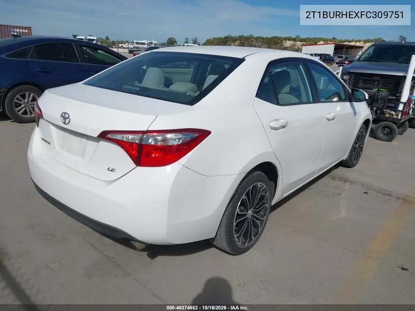 2015 TOYOTA COROLLA VIN 2T1BURHEXFC309751 — фото 4
