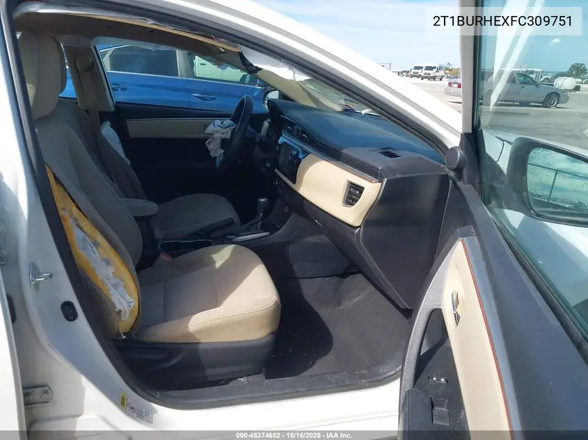 2015 TOYOTA COROLLA VIN 2T1BURHEXFC309751 — фото 5