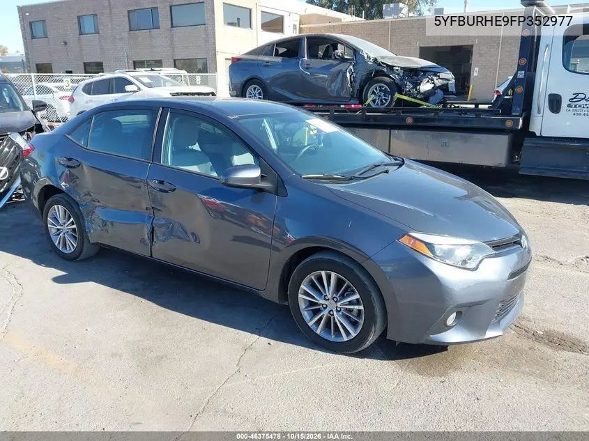 TOYOTA COROLLA 2015, VIN 5YFBURHE9FP352977