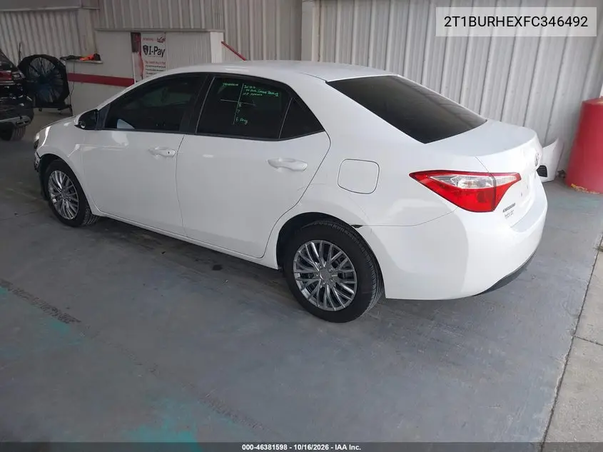 2015 TOYOTA COROLLA VIN 2T1BURHEXFC346492 — фото 3