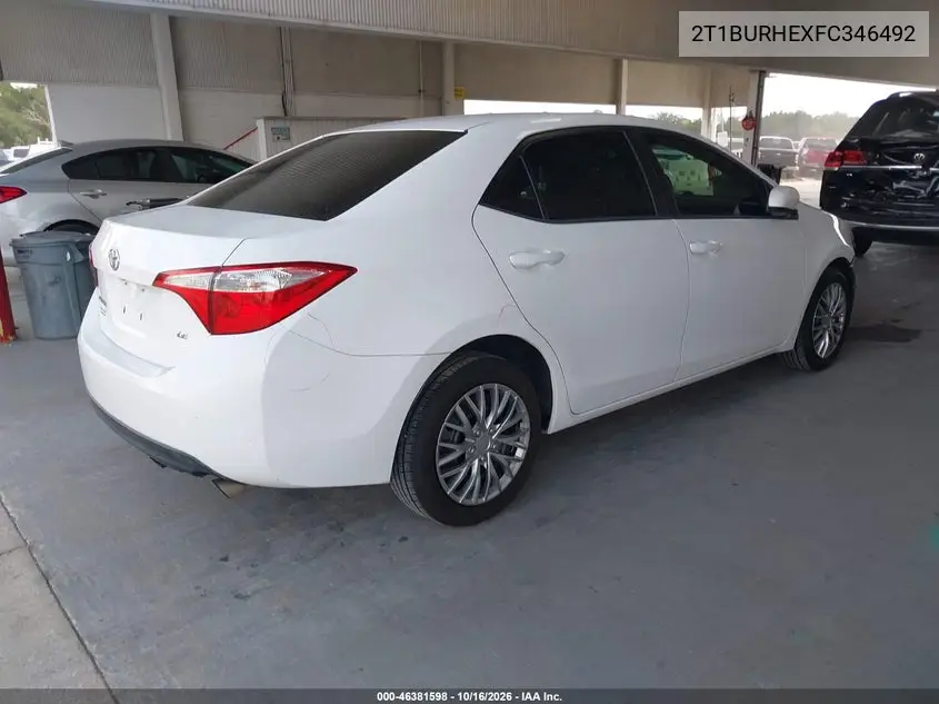 2015 TOYOTA COROLLA VIN 2T1BURHEXFC346492 — фото 4