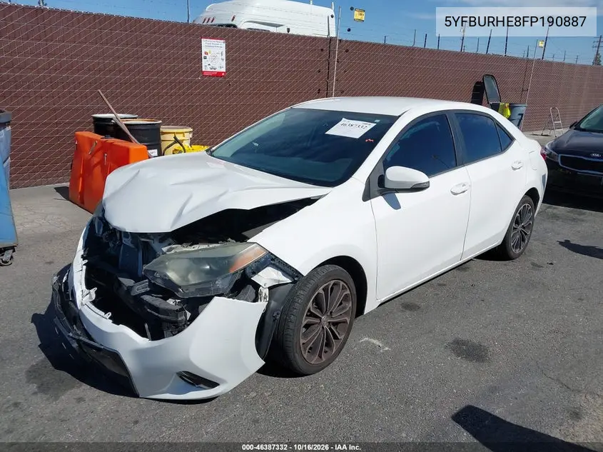 2015 TOYOTA COROLLA VIN 5YFBURHE8FP190887 — фото 2