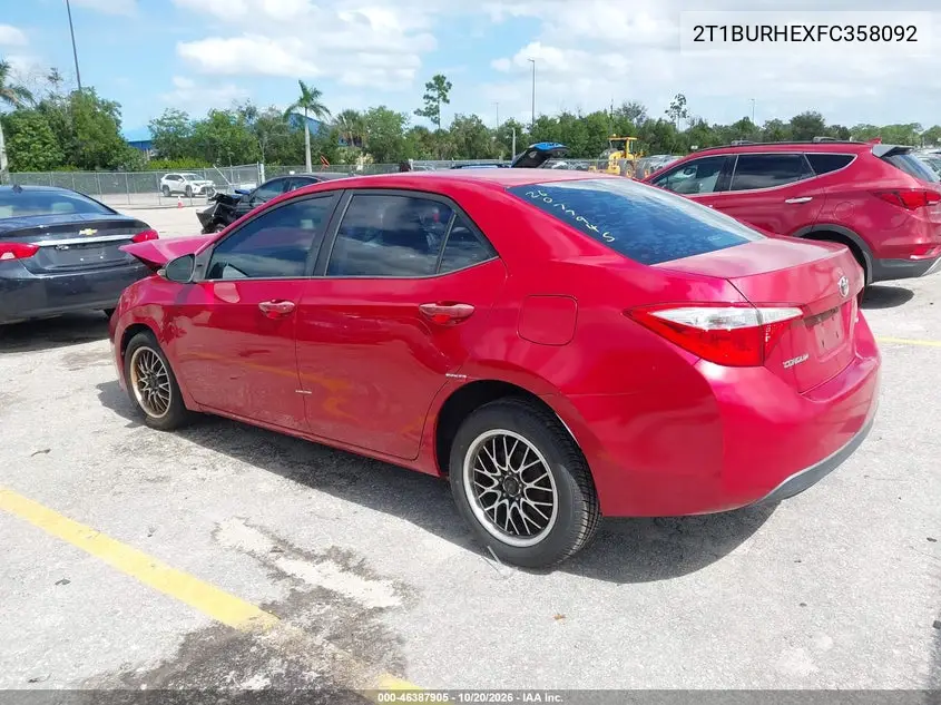 2015 TOYOTA COROLLA VIN 2T1BURHEXFC358092 — фото 3