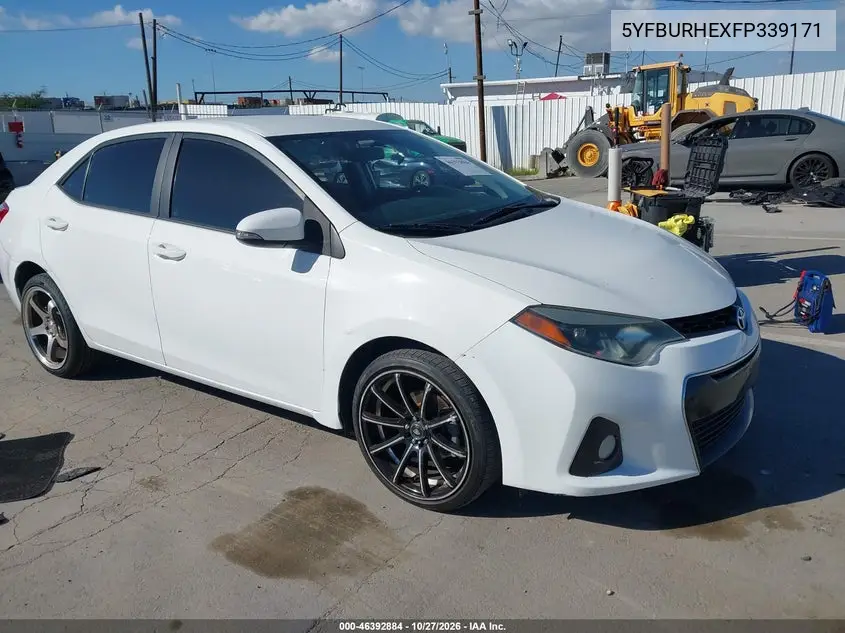 TOYOTA COROLLA 2015, VIN 5YFBURHEXFP339171