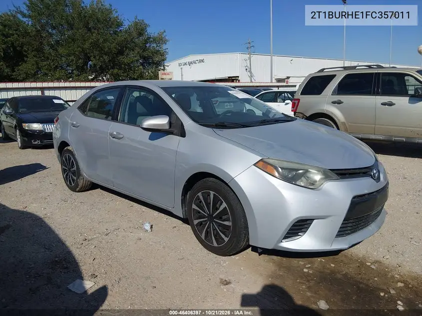 TOYOTA COROLLA 2015, VIN 2T1BURHE1FC357011
