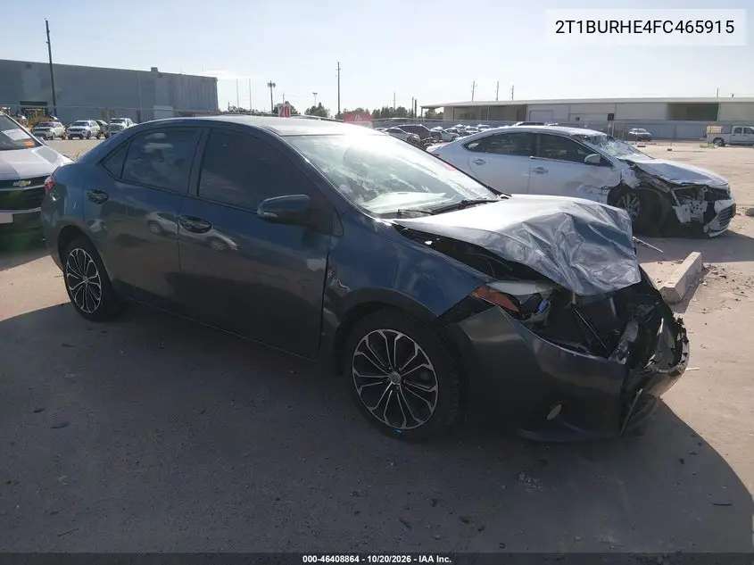 TOYOTA COROLLA 2015, VIN 2T1BURHE4FC465915